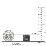 0.62 Carat (ctw) Round White Diamond Mens Earring (Only 1Pc) Black Rhodium Plated Sterling Silver