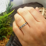 0.45 Carat (ctw) 14k Yellow Gold Round White Diamond & Blue Sapphire Ladies Anniversary Wedding Stackable Ring Band 1/2 CT