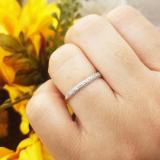 0.10 Carat (ctw) 10k Rose Gold Round Diamond Ladies Anniversary Wedding Band Stackable Ring 1/10 CT