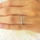 0.10 Carat (ctw) 10k White Gold Round Diamond Ladies Anniversary Wedding Band Stackable Ring 1/10 CT