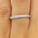 0.10 Carat (ctw) 10k White Gold Round Diamond Ladies Anniversary Wedding Band Stackable Ring 1/10 CT