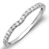 0.25 Carat (ctw) 10K White Gold Round White Diamond Anniversary Wedding Ring Matching Band 1/4 CT