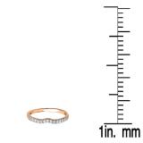 0.25 Carat (ctw) 18K Rose Gold Round White Diamond Anniversary Wedding Ring Matching Band 1/4 CT