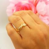 0.25 Carat (ctw) 14k Yellow Gold Round Diamond Crossover Split Shank Ladies Bridal Promise Engagement Ring 1/4 CT
