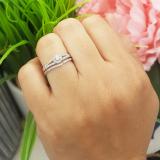 0.40 Carat (ctw) 14k White Gold Round Diamond Ladies Split Shank Halo Style Bridal Engagement Ring Matching Band Set