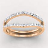 0.25 Carat (ctw) 10K Rose Gold Round White Diamond Ladies Anniversary Enhancer Guard Matching Wedding Band