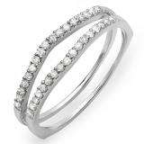 0.25 Carat (ctw) 10K White Gold Round White Diamond Ladies Anniversary Enhancer Guard Matching Wedding Band