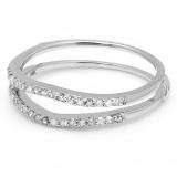 0.25 Carat (ctw) 10K White Gold Round White Diamond Ladies Anniversary Enhancer Guard Matching Wedding Band