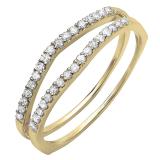 0.25 Carat (ctw) 18K Yellow Gold Round White Diamond Ladies Anniversary Enhancer Guard Matching Wedding Band
