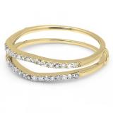 0.25 Carat (ctw) 18K Yellow Gold Round White Diamond Ladies Anniversary Enhancer Guard Matching Wedding Band