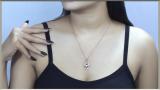 Round & Marquise Blue Sapphire & Round White Diamond Hamsa Hand of Fatima Pendant For Her | 18K Rose Gold