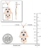 Round & Marquise Blue Sapphire & Round White Diamond Hamsa Hand of Fatima Pendant For Her | 18K Rose Gold