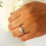 0.33 Carat (ctw) 18k White Gold Round Diamond Ladies Halo Style Bridal Engagement Ring Matching Band Set 1/3 CT