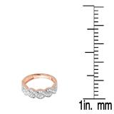 0.25 Carat (ctw) 10k Rose Gold Round Diamond Ladies Anniversary Wedding Stackable Band Swirl Ring 1/4 CT