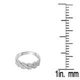 0.25 Carat (ctw) 10k White Gold Round Diamond Ladies Anniversary Wedding Stackable Band Swirl Ring 1/4 CT