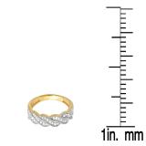 0.25 Carat (ctw) 10k Yellow Gold Round Diamond Ladies Anniversary Wedding Stackable Band Swirl Ring 1/4 CT