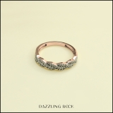 0.25 Carat (ctw) 18k Rose Gold Round Diamond Ladies Anniversary Wedding Stackable Band Swirl Ring 1/4 CT