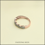 0.25 Carat (ctw) 18k Rose Gold Round Diamond Ladies Anniversary Wedding Stackable Band Swirl Ring 1/4 CT