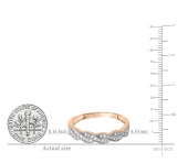0.25 Carat (ctw) 18k Rose Gold Round Diamond Ladies Anniversary Wedding Stackable Band Swirl Ring 1/4 CT