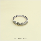 0.25 Carat (ctw) 18k White Gold Round Diamond Ladies Anniversary Wedding Stackable Band Swirl Ring 1/4 CT