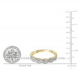 0.25 Carat (ctw) 18k Yellow Gold Round Diamond Ladies Anniversary Wedding Stackable Band Swirl Ring 1/4 CT
