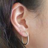 0.85 Carat (ctw) 18k Yellow Gold Round Diamond Ladies In and Out Hoop Earrings