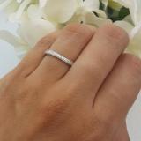 0.23 Carat (ctw) 18k White Gold Round Diamond Ladies Milgrain Anniversary Wedding Stackable Band 1/4 CT