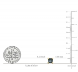Round Blue Diamond Cube Cluster Unisex Miligrain Earrings in 10K Yellow Gold in Screw Back