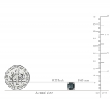 Round Blue Diamond Cube Cluster Unisex Miligrain Earrings in 925 Sterling Silver in Screw Back