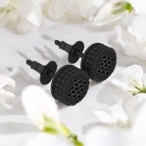 Round Black Diamond Beaded Stud Earrings for Women (6.80 Ctw, Color Black, Clarity Opaque) in Black Plated 925 Sterling Silver in Push Back