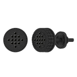 Round Black Diamond Beaded Stud Earrings for Women (6.80 Ctw, Color Black, Clarity Opaque) in Black Plated 925 Sterling Silver in Screw Back