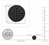 Round Black Diamond Beaded Stud Earrings for Women (6.80 Ctw, Color Black, Clarity Opaque) in Black Plated 925 Sterling Silver in Screw Back