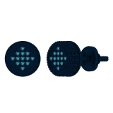 Round Blue Diamond Beaded Stud Earrings for Women (6.80 Ctw, Color Blue, Clarity I2-I3) in Blue Plated 925 Sterling Silver in Screw Back