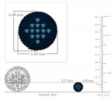 Round Blue Diamond Beaded Stud Earrings for Women (6.80 Ctw, Color Blue, Clarity I2-I3) in Blue Plated 925 Sterling Silver in Screw Back