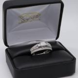 1.00 Carat (ctw) 10k White Gold Princess Cut 3 Stone Diamond Ladies Engagement Bridal Ring Set Matching Band 1 CT