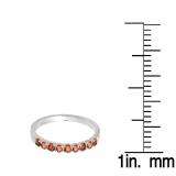 0.40 Carat (ctw) 14k White Gold Round Red Garnet Ladies Anniversary Wedding Band Stackable Ring