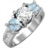 2.00 Carat (ctw) 14K White Gold Round Aquamarine & Diamond Ladies 3 Stone Engagement Bridal Ring 2 CT