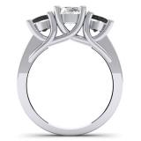 2.00 Carat (ctw) 14K White Gold Round Black & White Diamond Ladies 3 Stone Engagement Bridal Ring 2 CT