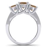 2.00 Carat (ctw) 10K White Gold Round Cut Champagne & White Diamond Ladies Bridal 3 Stone Engagement Ring 2 CT