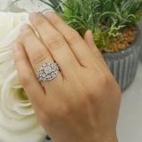 0.40 Carat (ctw) Sterling Silver Round Blue Sapphire And White Diamond Womens Micro Pave Engagement Ring