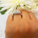 2.10 Carat (ctw) 14k White Gold Round Aquamarine & White Diamond Ladies Engagement Halo Bridal Ring