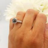 2.10 Carat (ctw) 14k White Gold Round Black & White Diamond Ladies Engagement Halo Bridal Ring