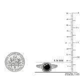 2.10 Carat (ctw) 14k White Gold Round Black & White Diamond Ladies Engagement Halo Bridal Ring