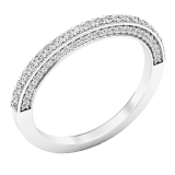 14k White Gold Round White Diamond Ladies Wedding Band
