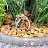 2.10 Carat (ctw) 10k Rose Gold Round Green Peridot & White Diamond Ladies Engagement Halo Bridal Ring