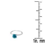 1.00 Carat (ctw) 14K White Gold Round Blue Diamond Ladies Bridal Engagement Solitaire Ring 1 CT