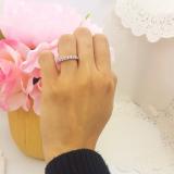 1.00 Carat (ctw) 14K White Gold Round Pink Sapphire & White Diamond Eternity Sizeable Stackable Ring Anniversary Wedding Band 1 CT