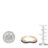 0.36 Carat (ctw) 14k Rose Gold Round Black & White Diamond Ladies Anniversary Wedding Band Stackable Ring 1/3 CT