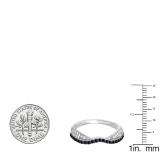 0.36 Carat (ctw) 14k White Gold Round Black & White Diamond Ladies Anniversary Wedding Band Stackable Ring 1/3 CT