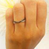 0.36 Carat (ctw) 14k White Gold Round Black & White Diamond Ladies Anniversary Wedding Band Stackable Ring 1/3 CT